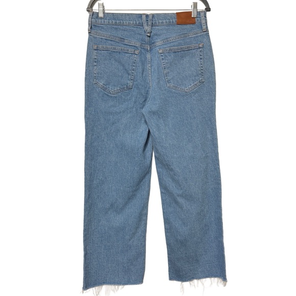 {J. Crew} "Slim Wide Leg" Medium Indigo Blue Straight Denim Jeans - Picture 3 of 9